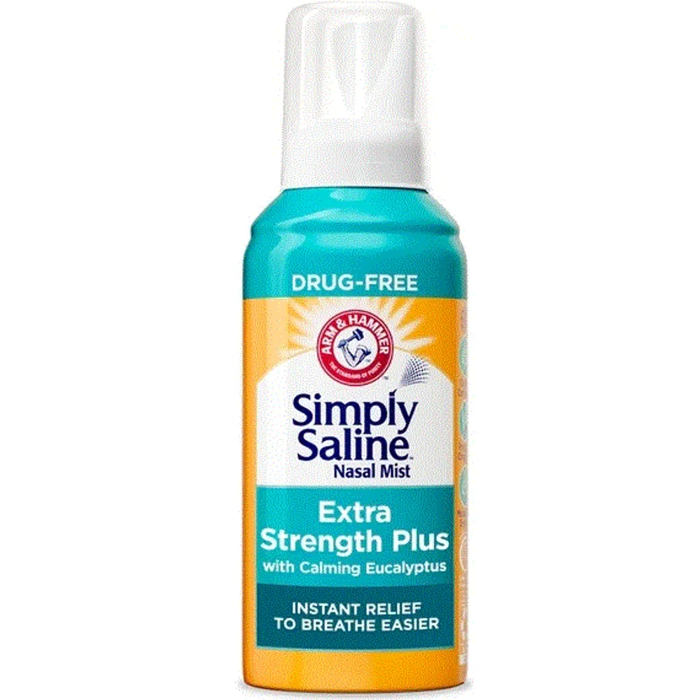 ARM & HAMMER Simply Saline Extra Strength Plus Eucalyptus Nasal Spray for Severe Congestion