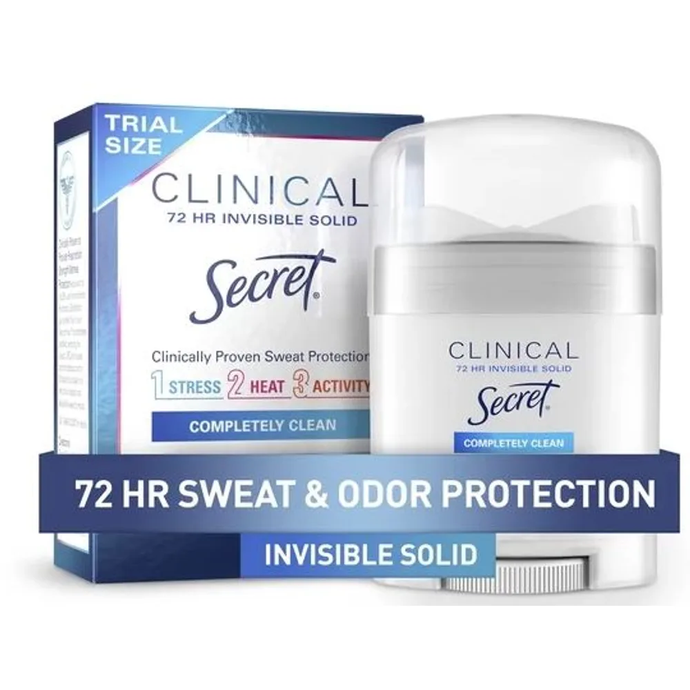 Secret Clinical 100HR Antiperspirant Deodorant for Women, Invisible Solid, Completely Clean