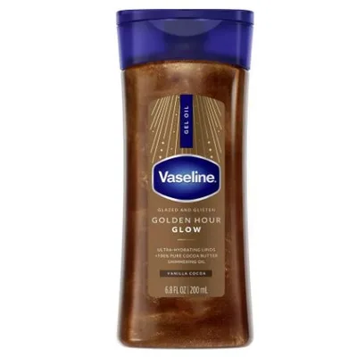Vaseline Glazed & Glisten Vanilla Cocoa Shimmering Gel Body Oil