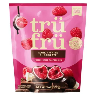 Tru Fru Freeze Dried Raspberries in Dark & White Chocolate