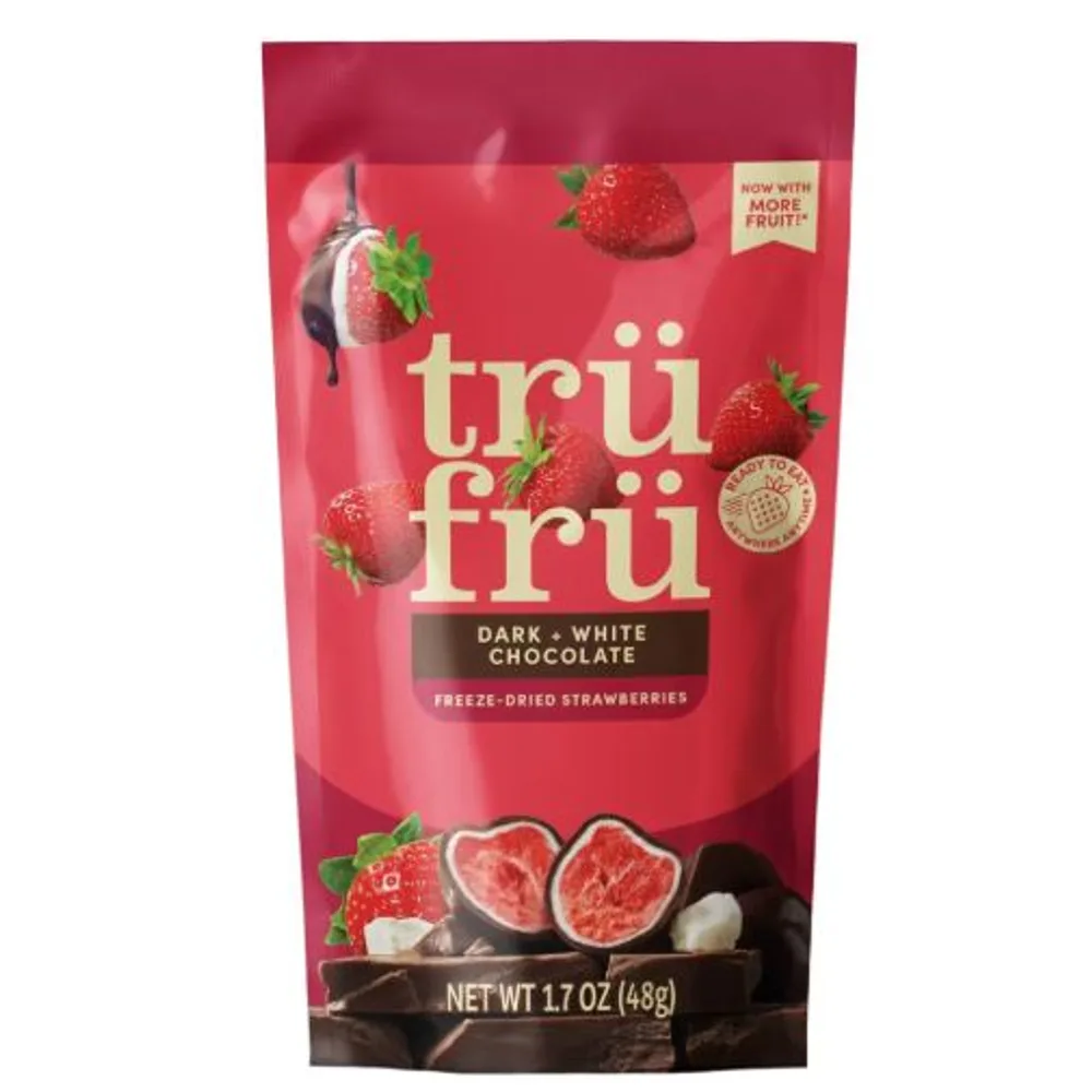 Tru Fru Freeze Dried Strawberries in Dark and White Chocolat