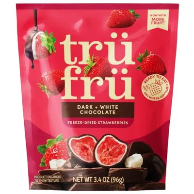 Tru Fru Freeze Dried Strawberries in Dark & White Chocolate