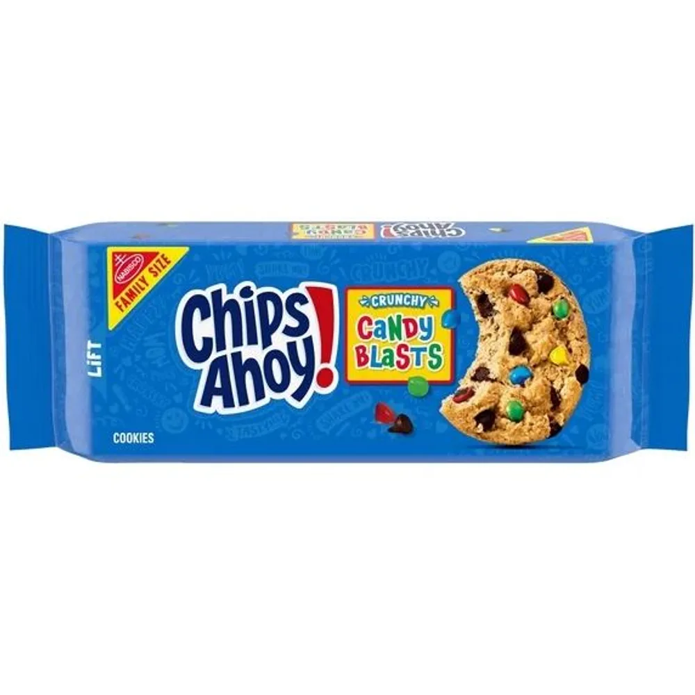 CHIPS AHOY! Crunchy Candy Blasts Fudgy Chocolate Chip Cookies, Family Size