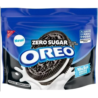 OREO Zero Sugar Chocolate Sandwich Cookies, 10 Snack Packs