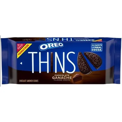 OREO Thins Chocolate Ganache Creme Chocolate Sandwich Cookies, Family Size