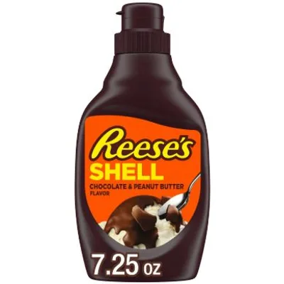 Reese's Chocolate Peanut Butter Shell Topping, Bottle