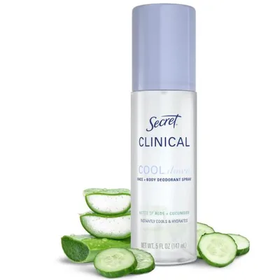 Secret Clinical Women's Relief & Comfort Daily Cool Down Spray - Aloe & Cucumber
