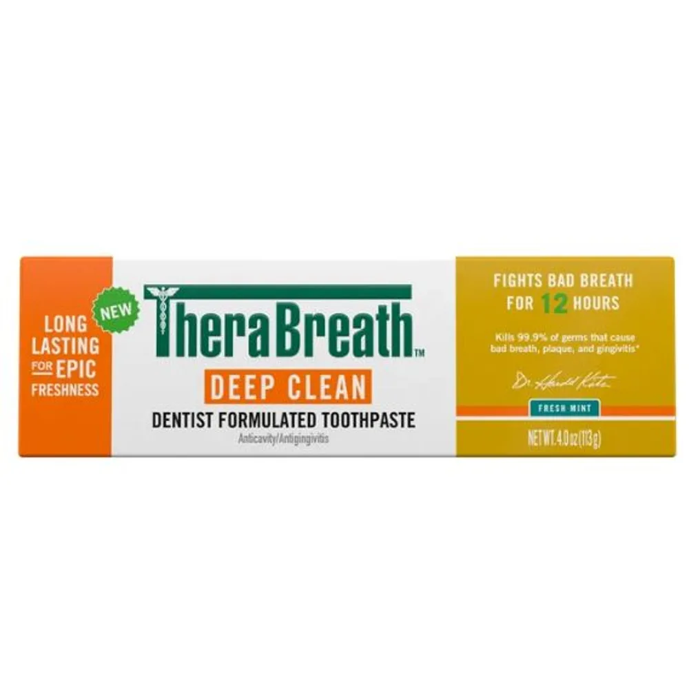 TheraBreath Deep Clean Toothpaste, Helps Fight Bad Breath, Fresh Mint
