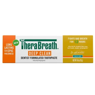 TheraBreath Deep Clean Toothpaste, Helps Fight Bad Breath, Fresh Mint