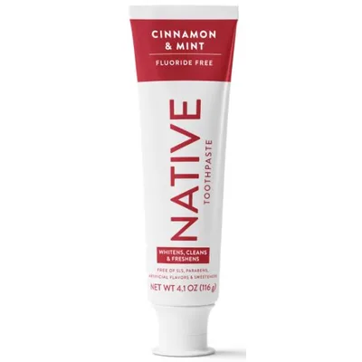 Native Cinnamon Mint Fluoride-Free Sodium Lauryl Sulfate-Free Whitening Toothpaste