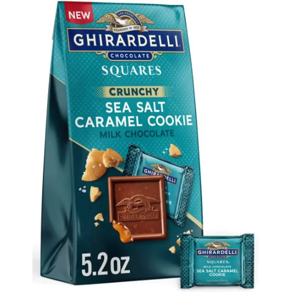 Ghirardelli Milk Chocolate Sea Salt Caramel Square Cookies - Medium Bag