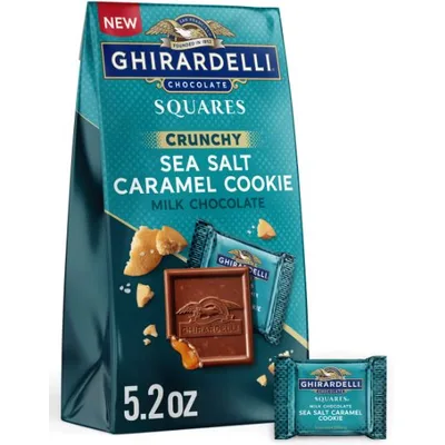 Ghirardelli Milk Chocolate Sea Salt Caramel Square Cookies - Medium Bag