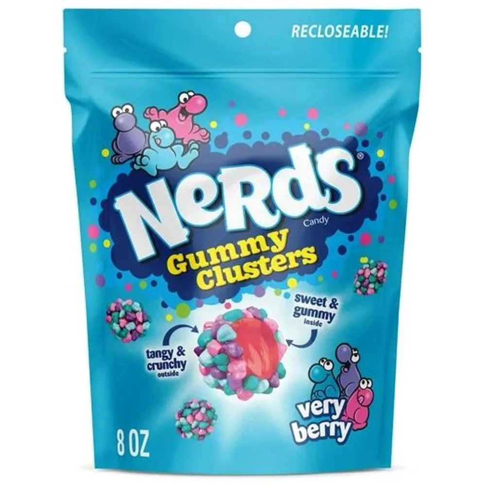 NERDS Gummy Clusters, Candy, Very Berry, Crunchy and Gummy