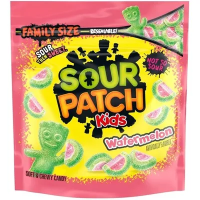 SOUR PATCH KIDS Watermelon Soft & Chewy Gummy Candy, Family Size, Bulk Candy