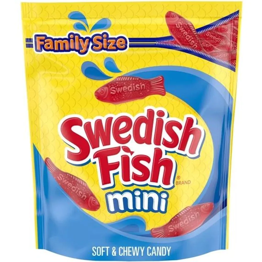 SWEDISH FISH Mini Soft & Chewy Gummy Candy, Family Size, Bulk Candy