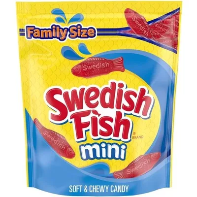 SWEDISH FISH Mini Soft & Chewy Gummy Candy, Family Size, Bulk Candy
