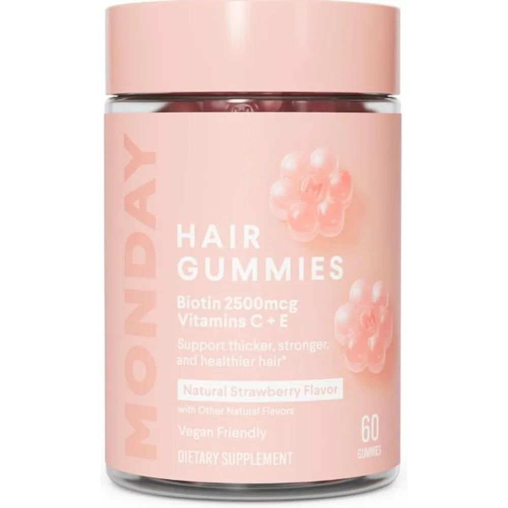 MONDAY HAIRCARE Hair Gummies with 2500 mcg Biotin, Vitamin C & Vitiman E