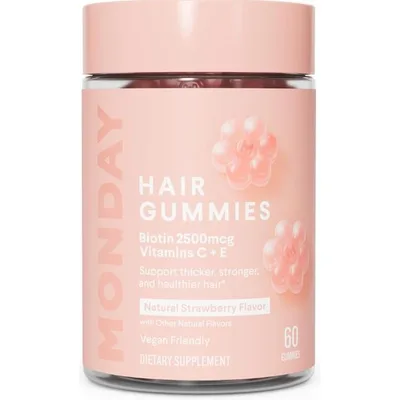 MONDAY HAIRCARE Hair Gummies with 2500 mcg Biotin, Vitamin C & Vitiman E