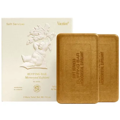 Soft Services x Vacation® — "VACATION" Buffing Bar Exfoliating Body Bar (2-pack) with C