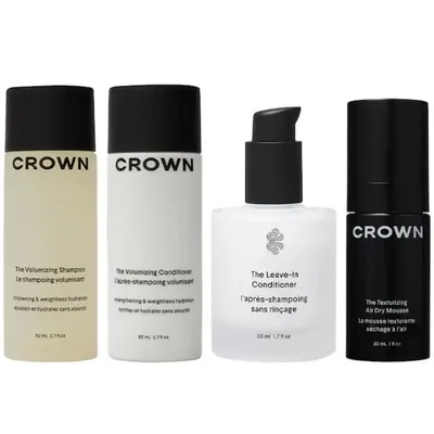 Crown Affair The Mini Air Dry Mousse Ritual Hair Set for Volume and Texture