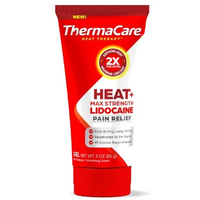 ThermaCare Heat + Max Strength 4% Lidocaine Gel, Dual Action Pain Relief