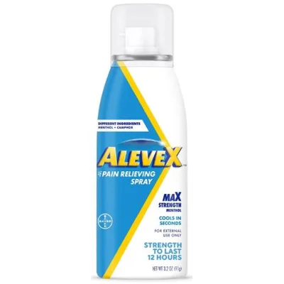 AleveX Pain Relieving Spray, Fast Acting & Fast Drying for Targeted Pain Relief