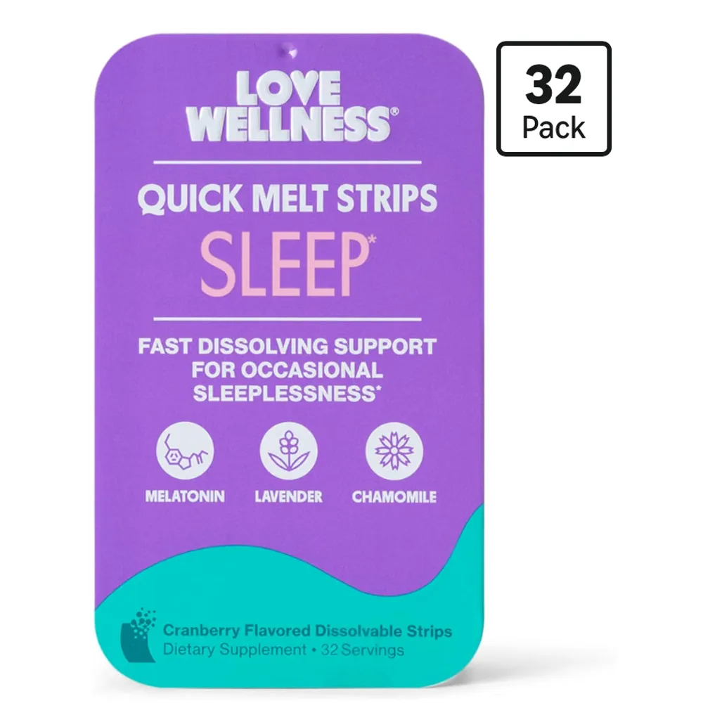 Love Wellness | Sleep Quick Melt Strips | No Water Needed | 32 Strips
