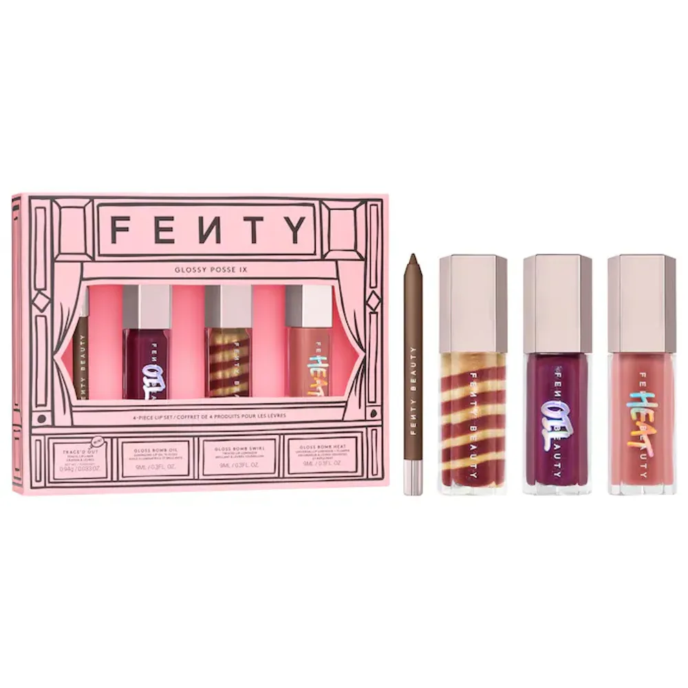 Fenty Beauty by Rihanna Glossy Posse IX 4-Piece Lip Makeup Gift Set