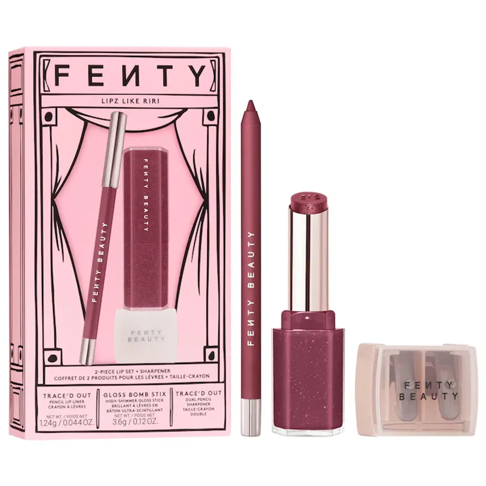 Fenty Beauty by Rihanna Lipz Like Riri 2-Piece Lip + Sharpener Makeup Gift Set