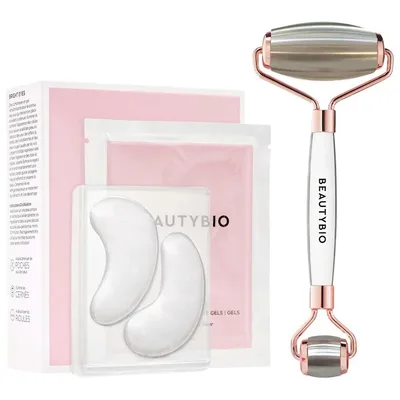 BeautyBio Cryo Skin Icing Roller + Bright Eyes Gels Set