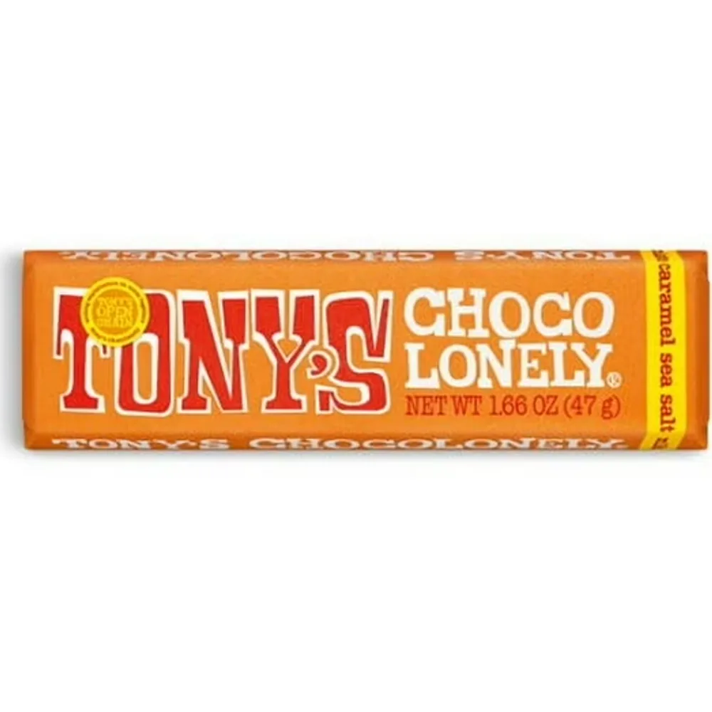 Tony's Chocolonely Milk Chocolate Bar with Caramel and Sea Salt
